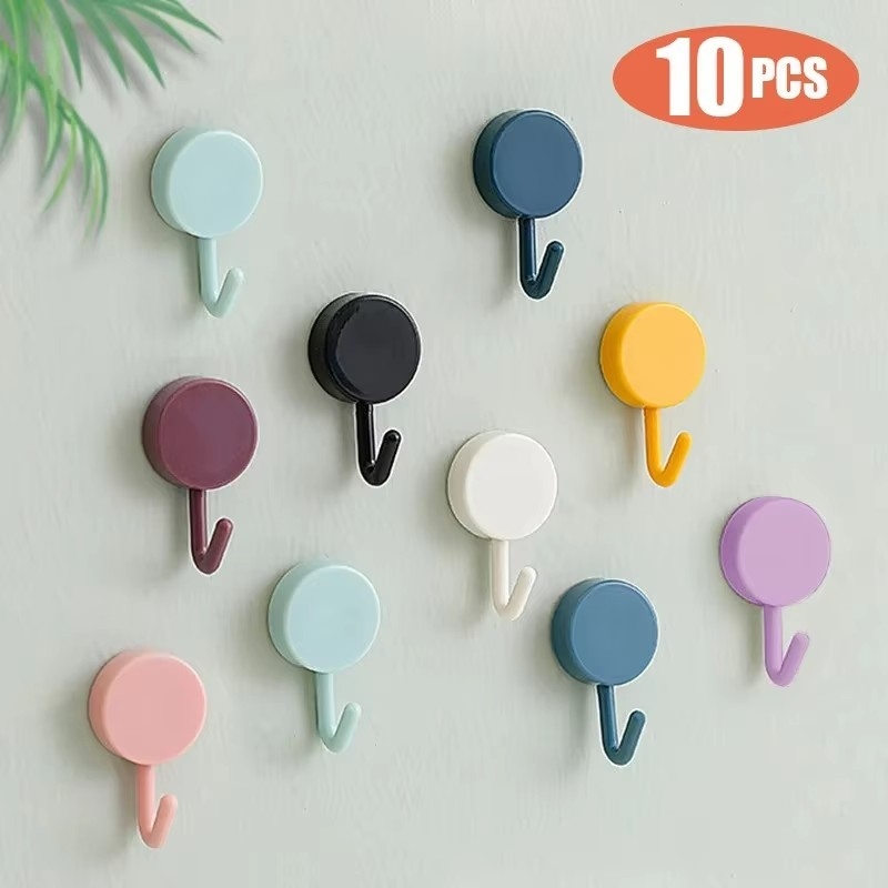 Home Bathroom Supplies - 5-15pcs Self Adhesive Hook Strong Without