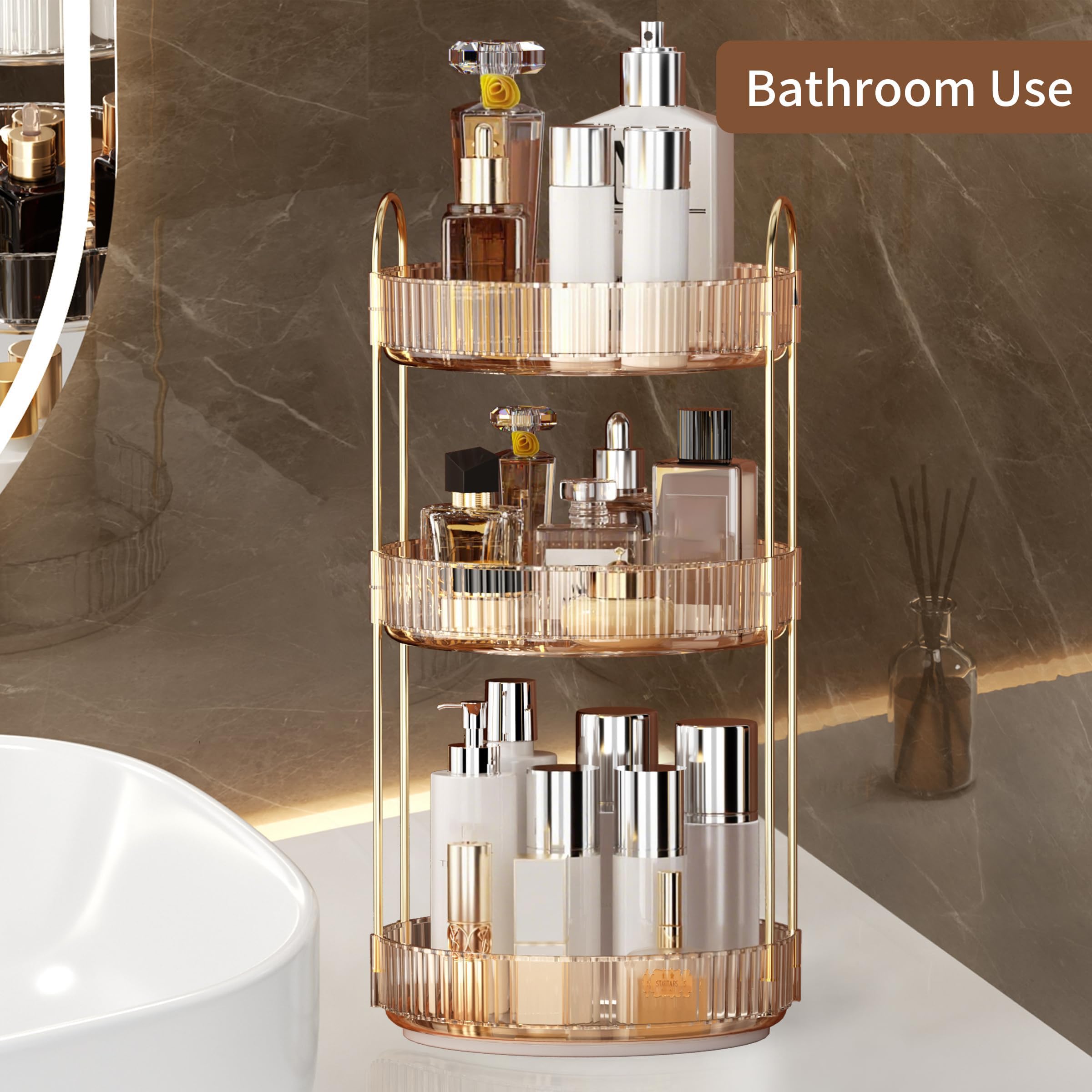 360 Rotating Makeup Organizer  - Home Essentials Bathroom Storage review and price