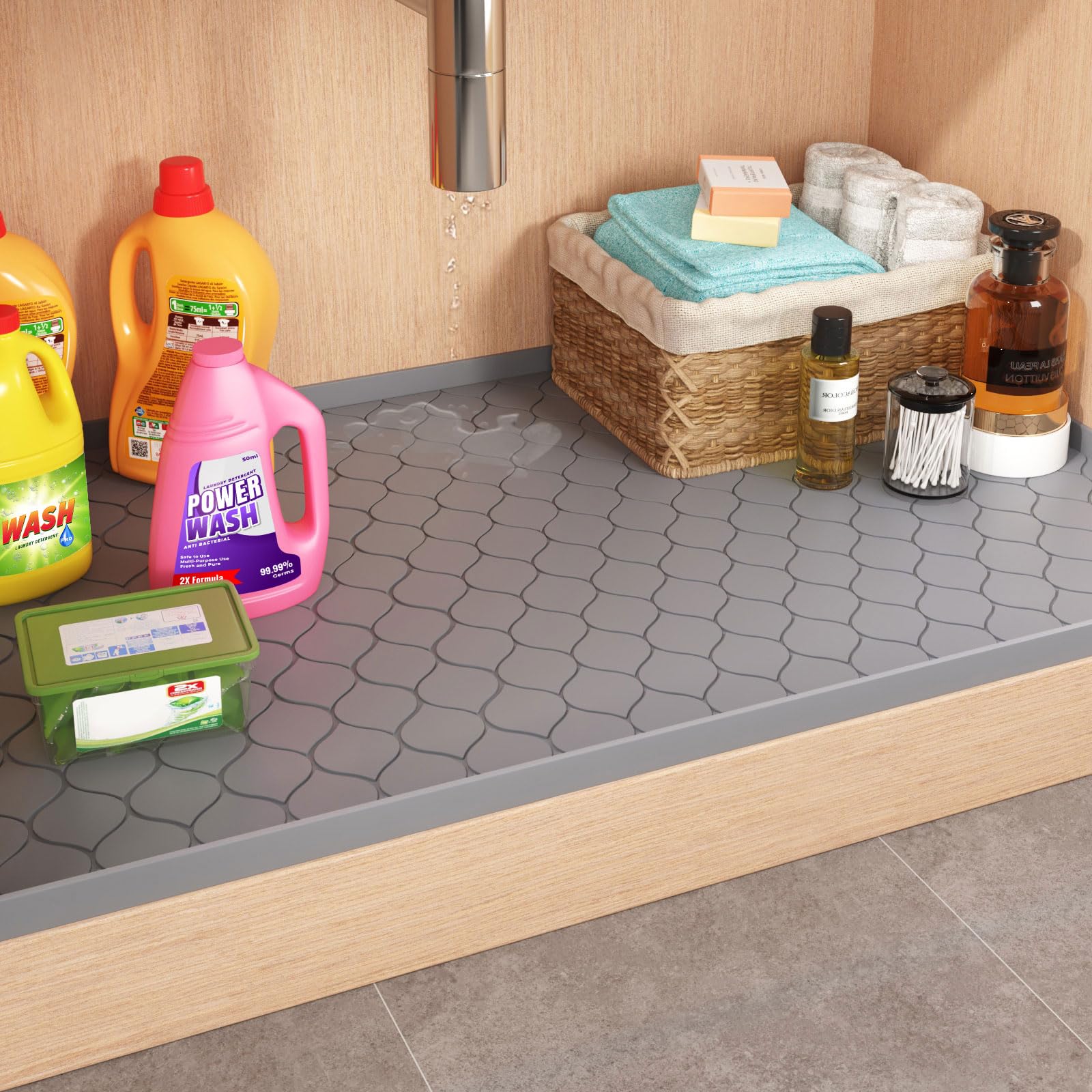 Silicone Under Sink Mat Kitche - Home Essentials Bathroom Storage review and price