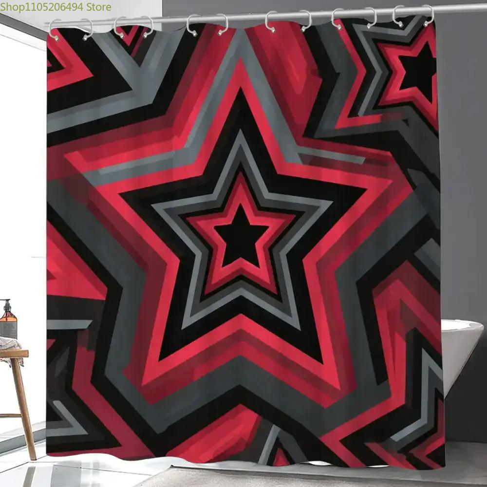 Bold Red Star Pattern Shower C - Home Bathroom Design Ideas review and price