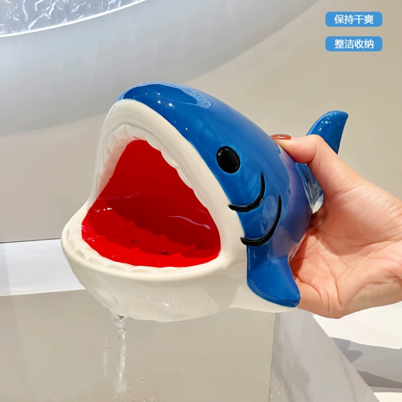 Cute Cartoon Big Mouth Shark S - Home Edit Bathroom Storage review and price