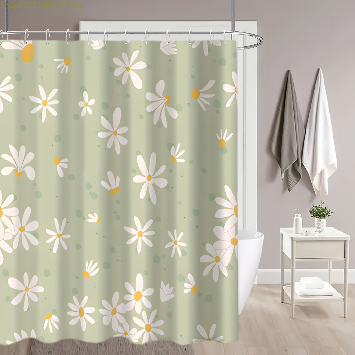 Cute Daisy Flower Shower Curta - Home Bathroom Design Ideas review and price
