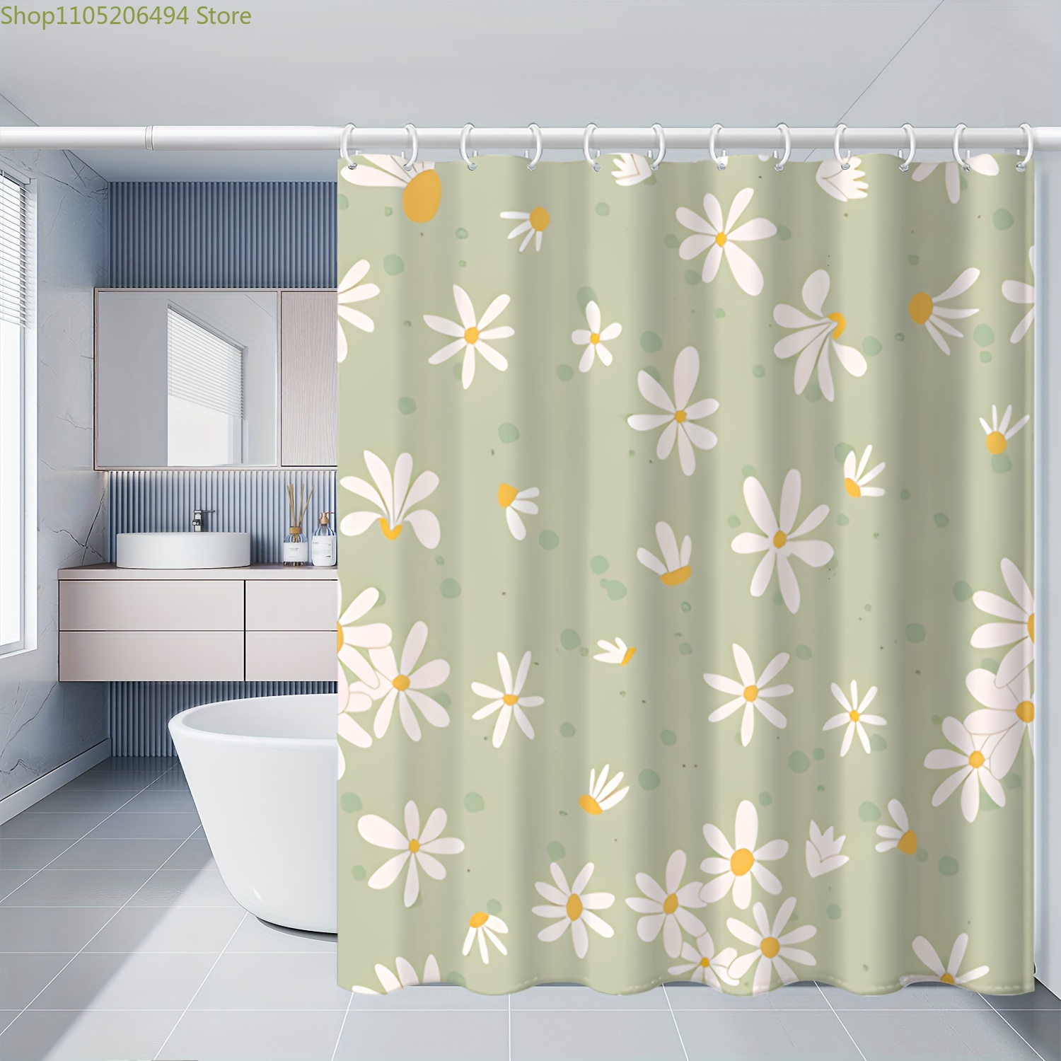 Cute Daisy Flower Shower Curta - Home Bathroom Design Ideas review and price