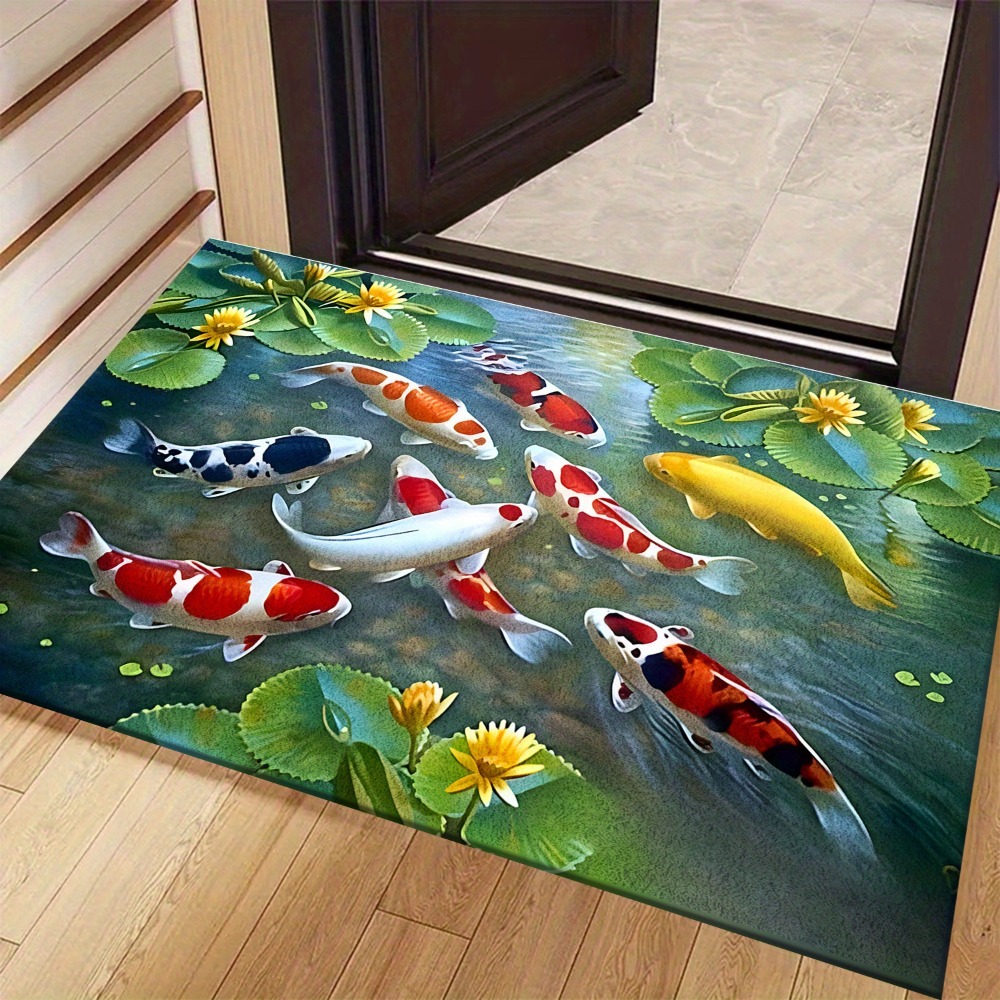 Vibrant Koi Pond Fish Rug Mat  - Home Bathroom Design Ideas review and price