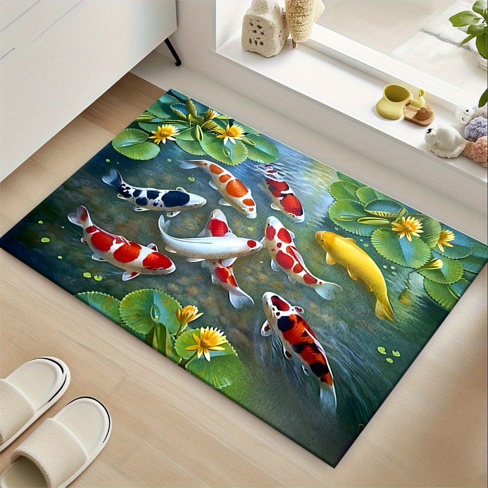 Vibrant Koi Pond Fish Rug Mat  - Home Bathroom Design Ideas review and price