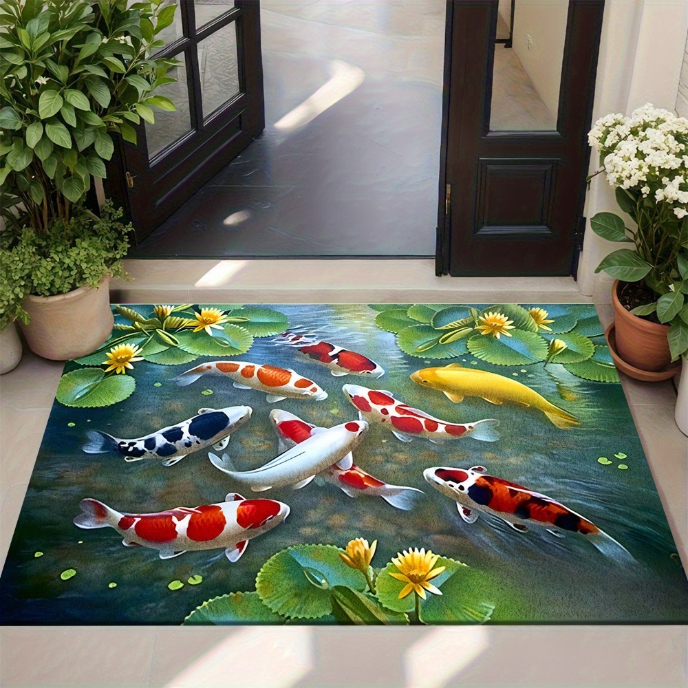 Vibrant Koi Pond Fish Rug Mat  - Home Bathroom Design Ideas review and price