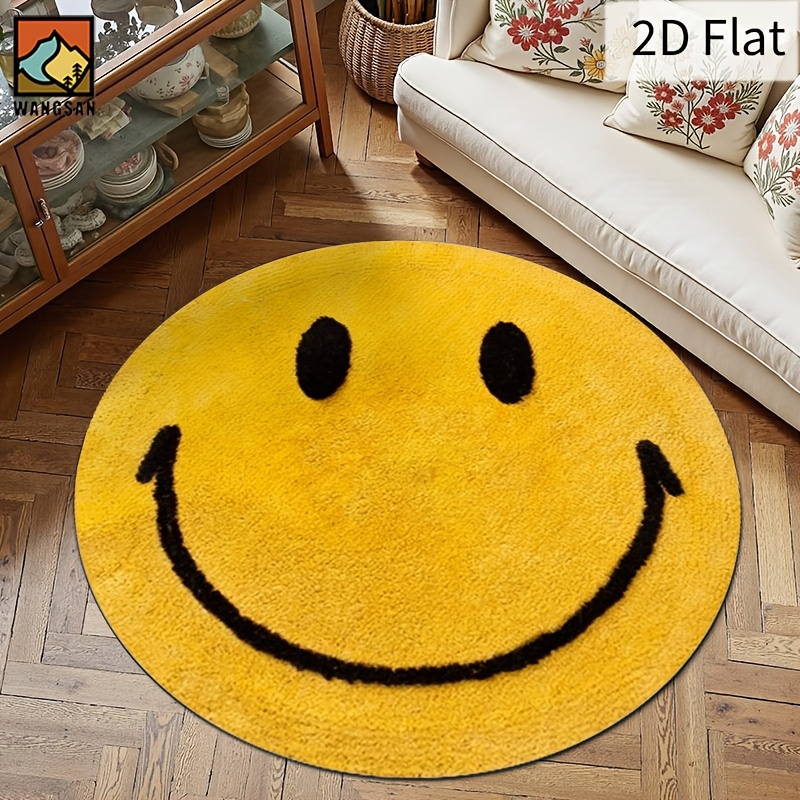 2D Round Flannel Rug Smiley Fa - Home Bathroom Rugs review and price