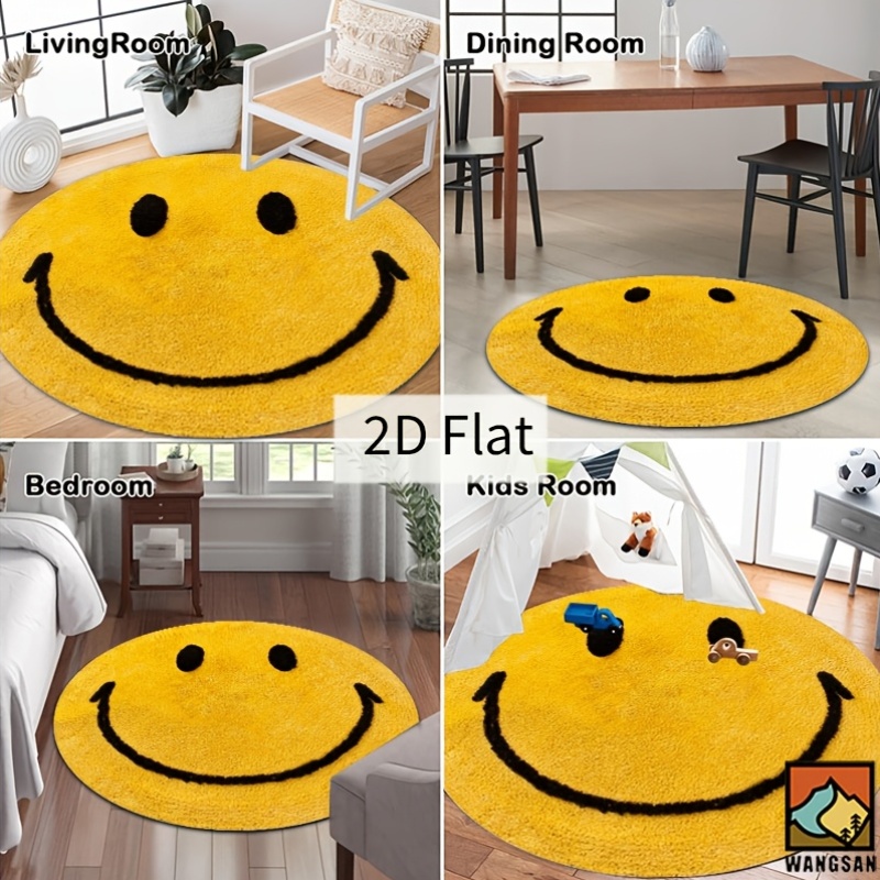2D Round Flannel Rug Smiley Fa - Home Bathroom Rugs review and price