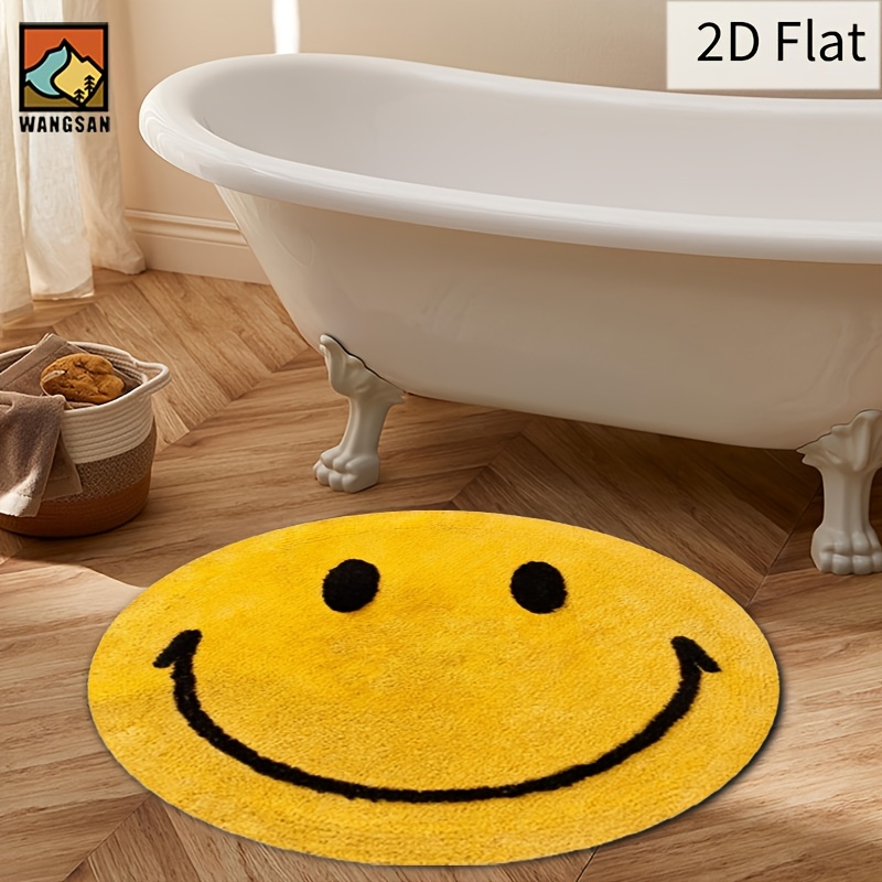 2D Round Flannel Rug Smiley Fa - Home Bathroom Rugs review and price