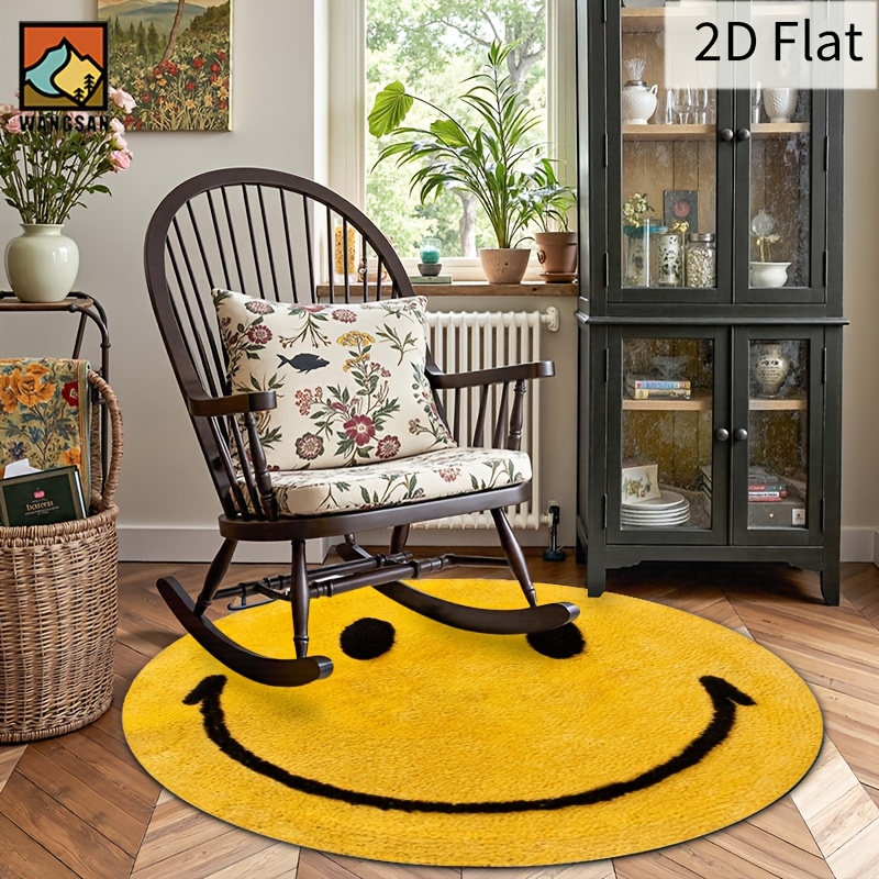 2D Round Flannel Rug Smiley Fa - Home Bathroom Rugs review and price