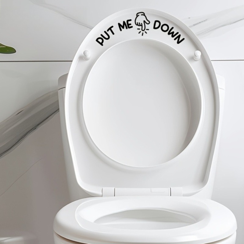 2Pcs Funny Toilet Sticker PUT  - Home Bathroom Design Ideas review and price
