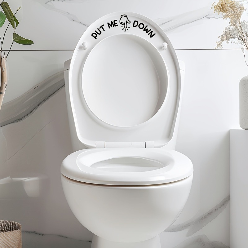 2Pcs Funny Toilet Sticker PUT  - Home Bathroom Design Ideas review and price