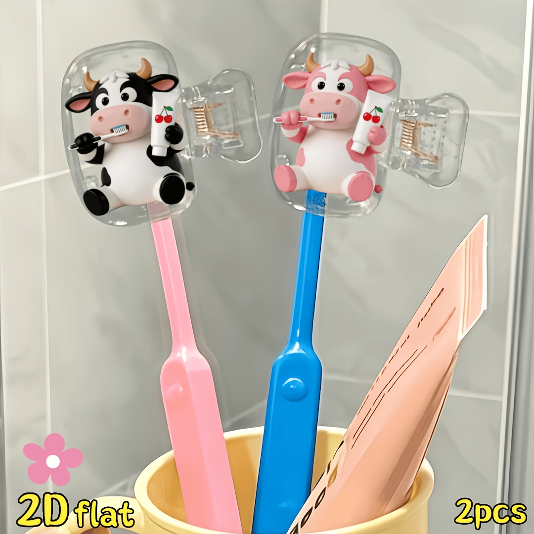 2pcs Cow Toothbrush Holder Tra - Home Essentials Bathroom Storage review and price