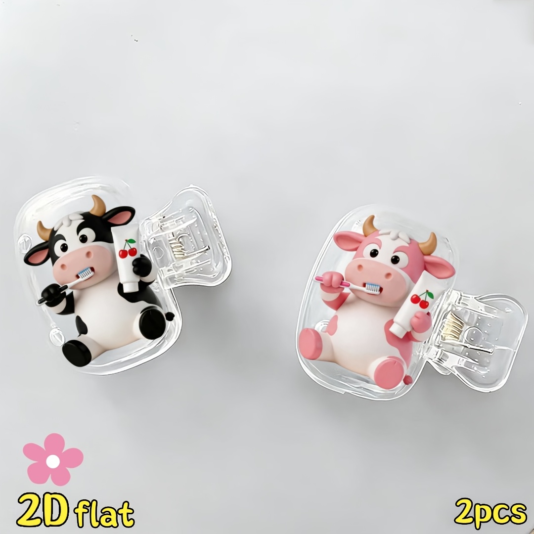2pcs Cow Toothbrush Holder Tra - Home Essentials Bathroom Storage review and price