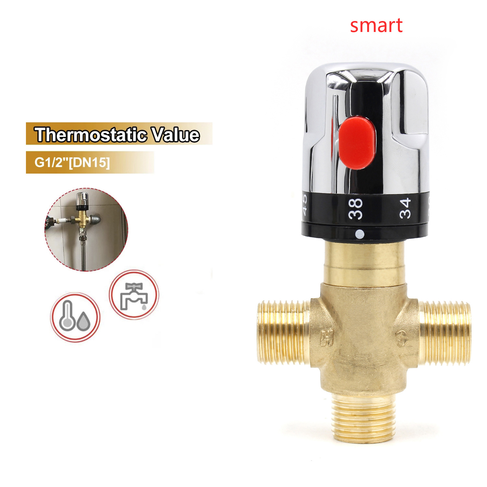 Temperature Control G1/2 Plumb - Home Bathroom Plumbing review and price