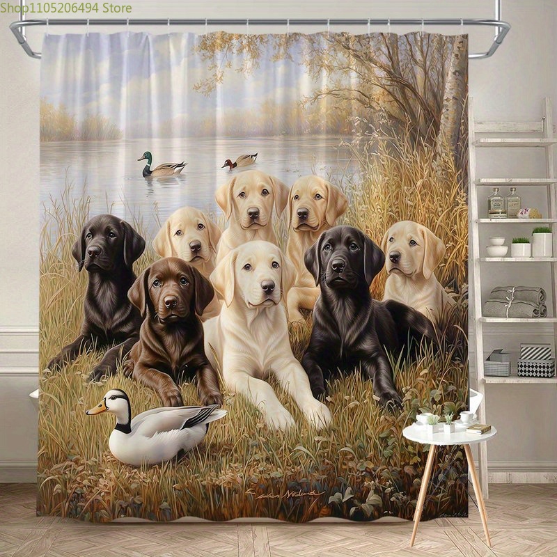 Labrador Dog Family Shower Cur - Home Bathroom Design Ideas review and price