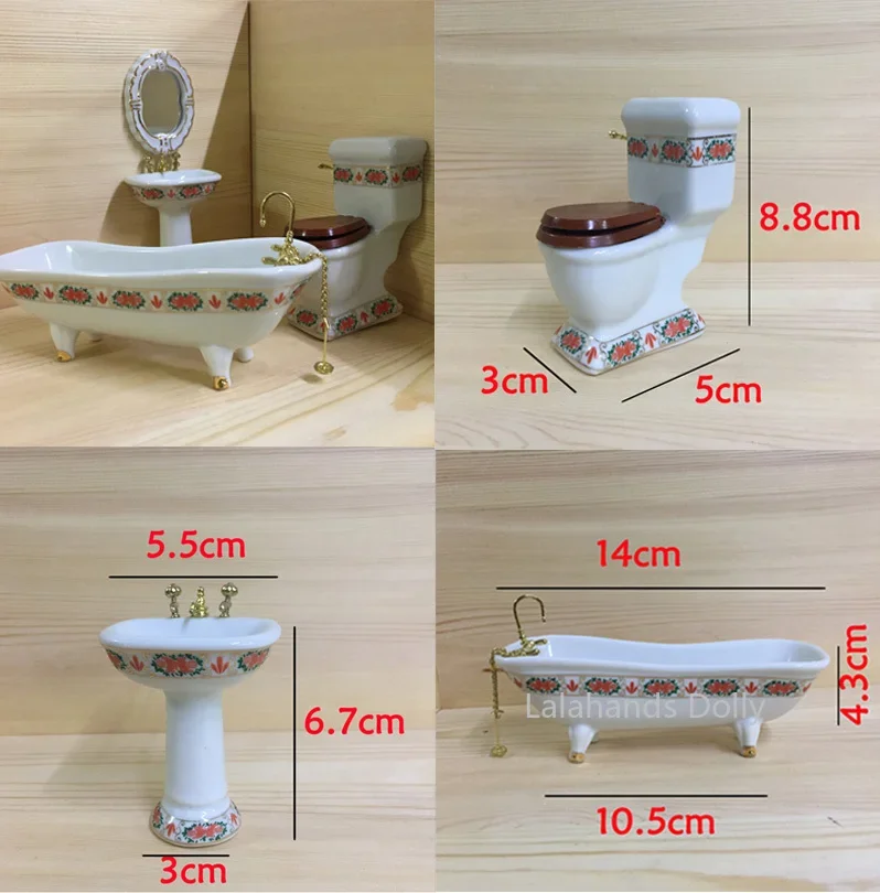 4pcs/set Dollhouse Mini Creati - Home Bathroom Supplies review and price